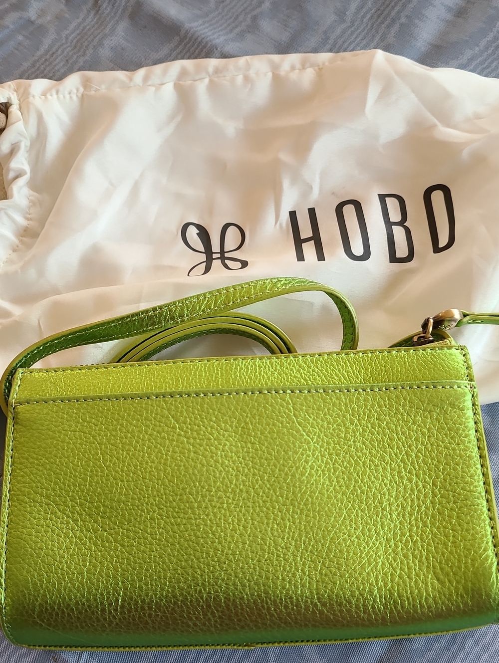 HOBO Neon Lime Pebbled Leather Crossbody